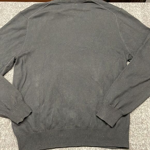 NWT Alan Flusser Cotton Cashmere Classic Black Crewneck Sweater Size L Large - Picture 8 of 11